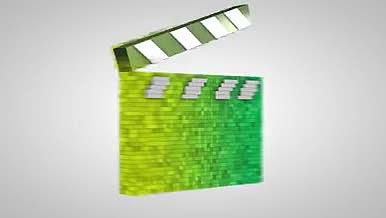 缤纷的电影拍板器破碎成小方块AE模板视频的预览图